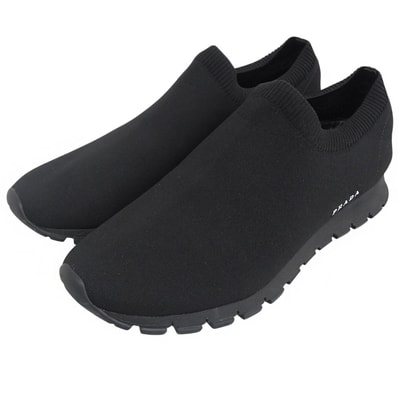 極美品 プラダ スニーカー ブラック メンズ 6.5
