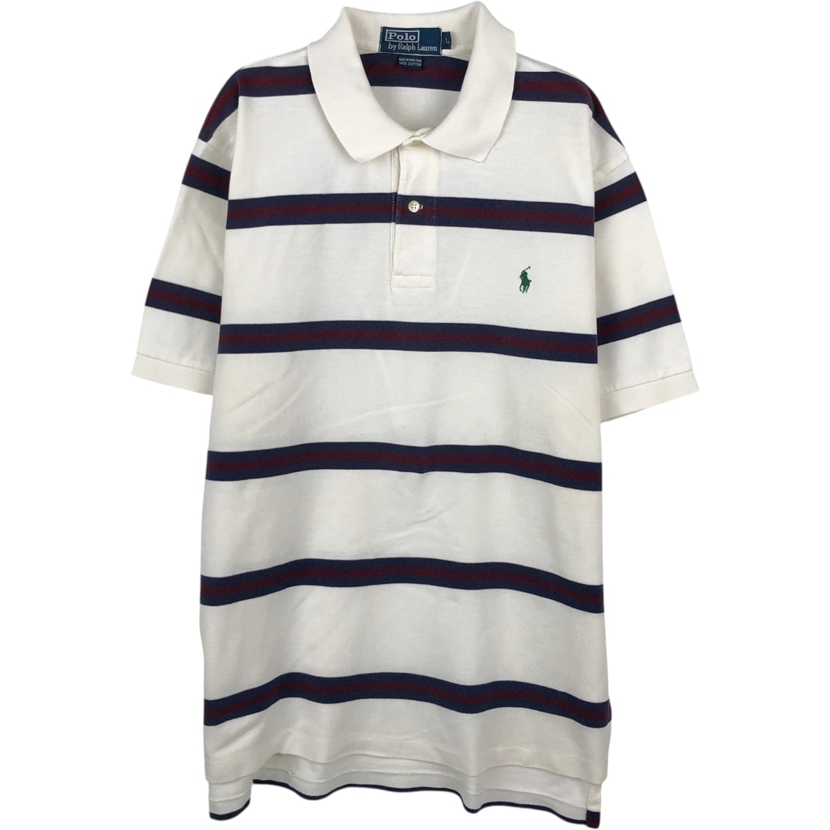 古着 ラルフローレン Ralph Lauren POLO by Ralph Lauren 半袖 ボーダー ポロシャツ メンズL相当/eaa648917