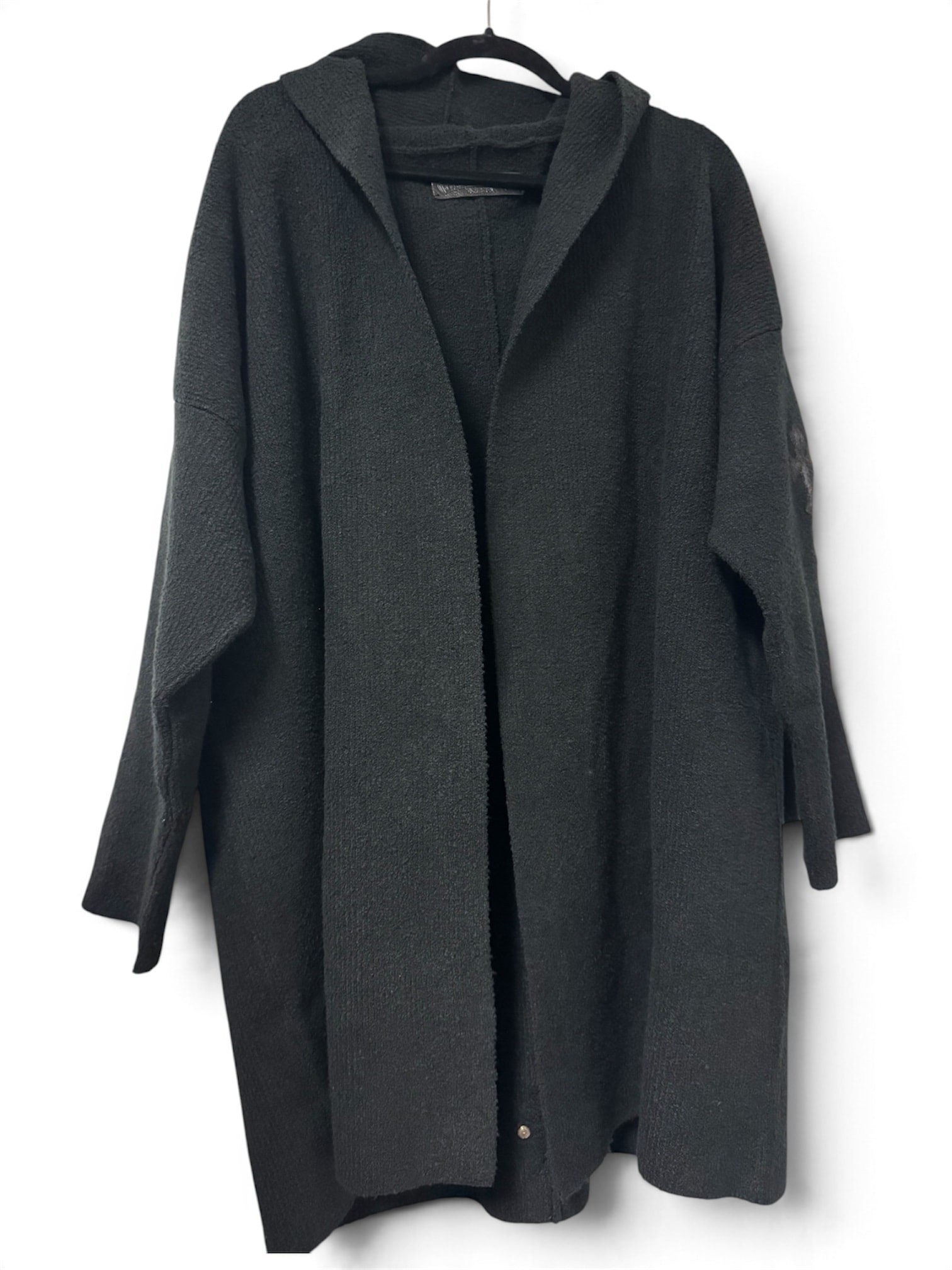 Chrome Hearts Take The Cannoli Calf Hair Cross Patch Hooded Knit Cardigan "Black/Silver"
