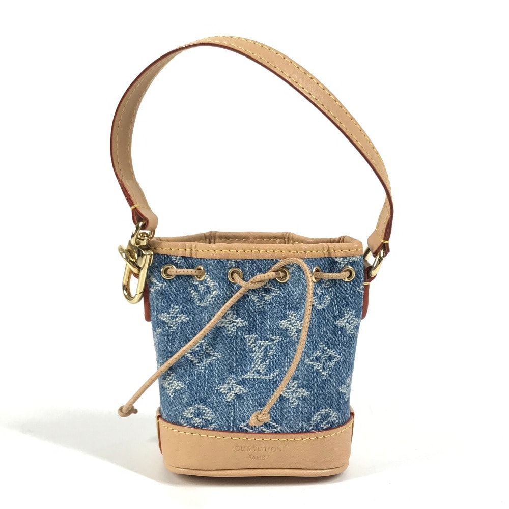 ルイヴィトン LOUIS VUITTON ミクロノエ M01700 モノグラムデニム バッグチャーム バケツ ばけつ バッグ キーホルダー モノグラムデニムキャンバス ブルー 美品