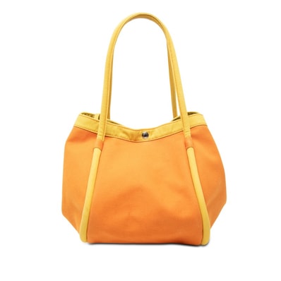 エルメス サックバガGM トートバッグ ショルダーバッグ イエロー オレンジ キャンバス レディース HERMES 【中古】