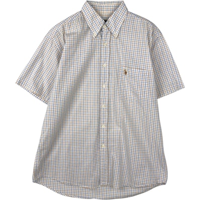 古着 ラルフローレン Ralph Lauren POLO by Ralph Lauren YARMOUTH 半袖 ボタンダウン チェックシャツ メンズM相当/eaa644829