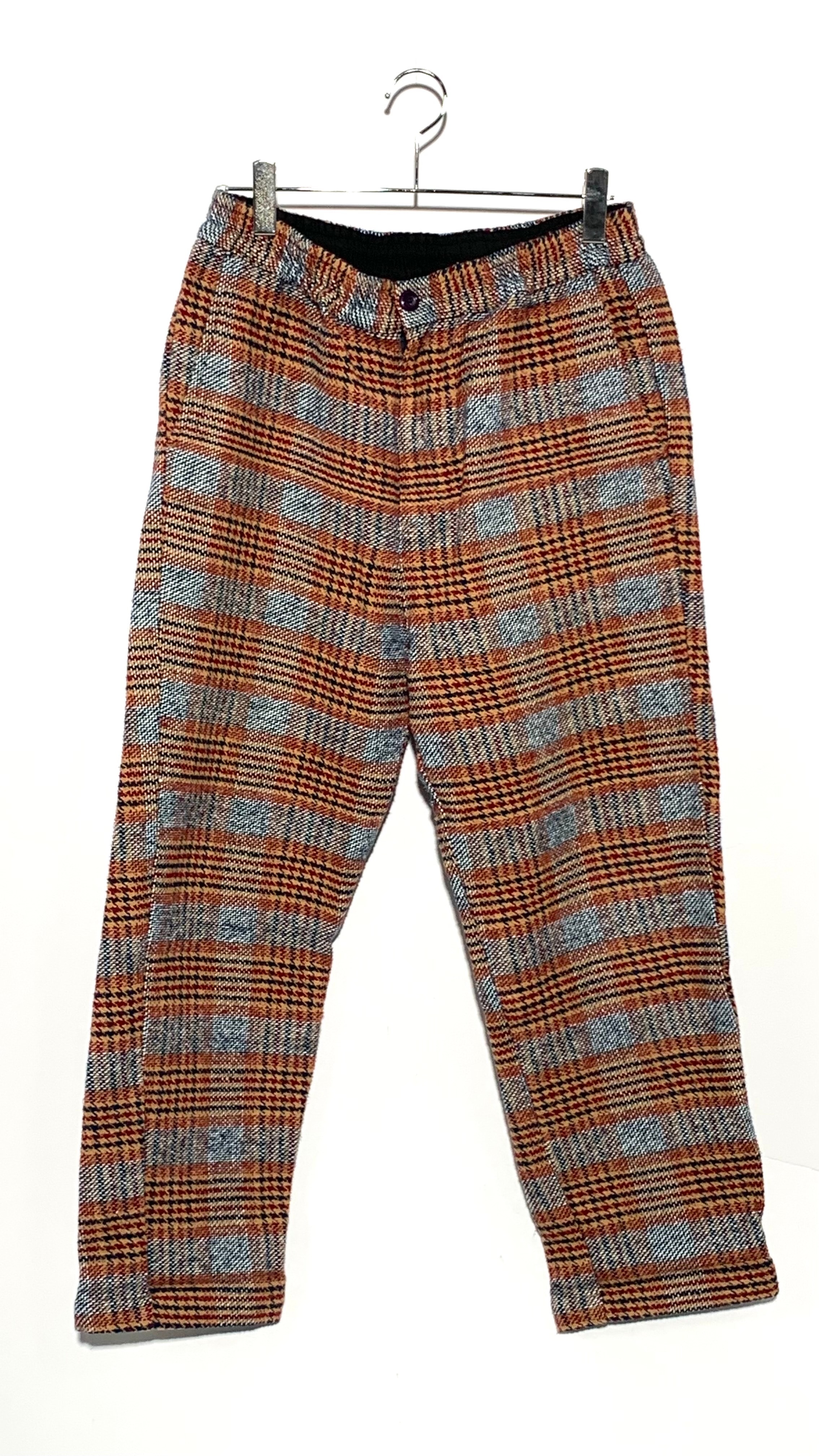 STUSSY LOOSE PLAID BRYAN PANT orange×gray