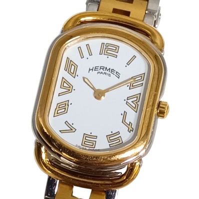 HERMES エルメス RA1.240 ラリー コンビ クォーツ 腕時計 C1289