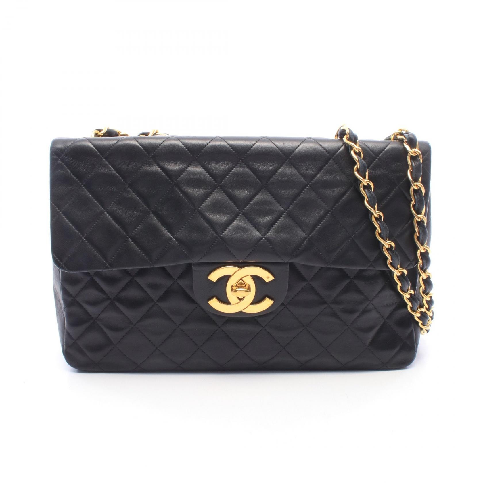 シャネル CHANEL デカマトラッセ34 ショルダーバッグ バッグ ラムスキン(羊革) レディース ブラック系 01094 【中古】