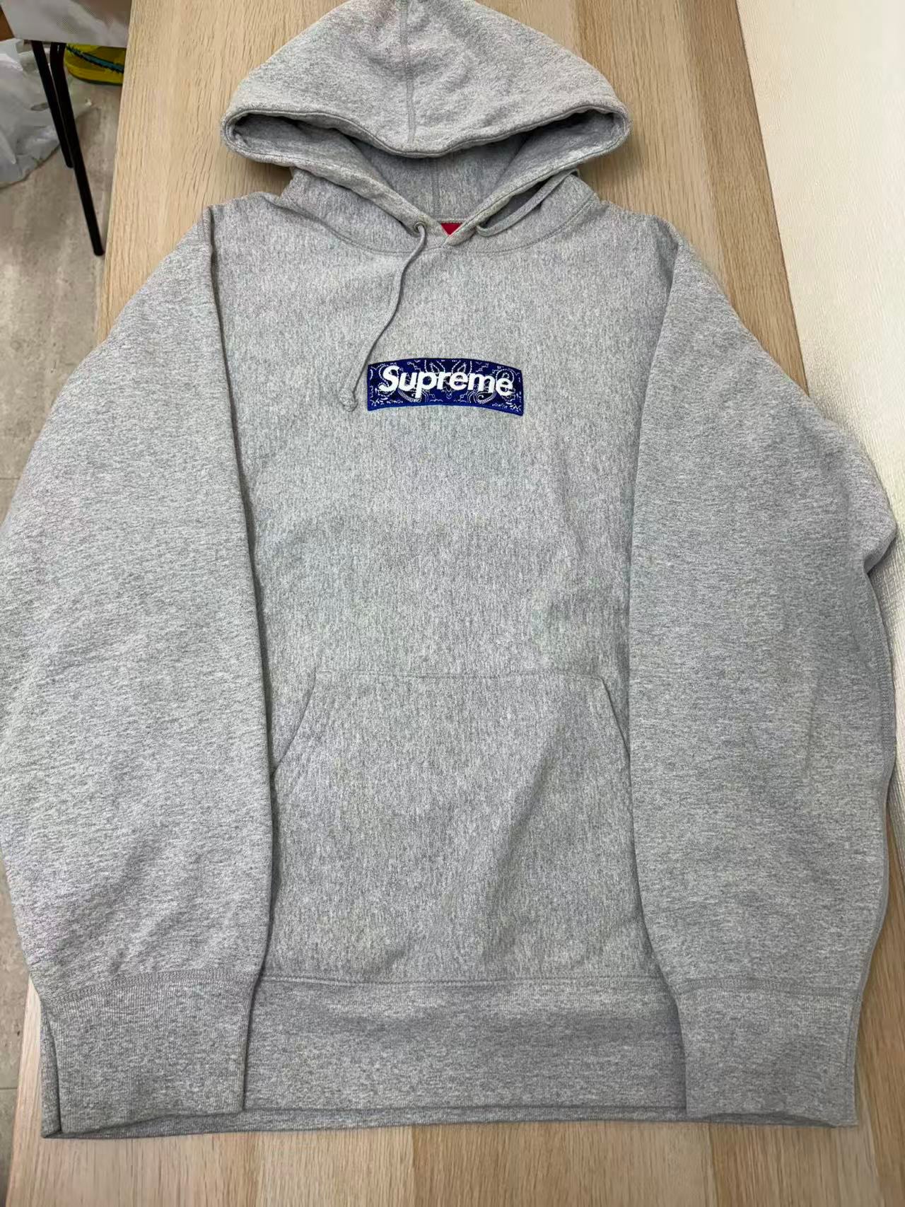 Supreme Bandana Box Logo Hooded Sweatshirt "Grey"