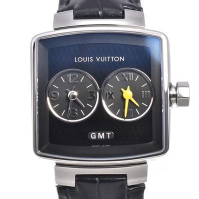 ルイ・ヴィトン LOUIS VUITTON Q237G タンブールスピーディ デイト ブラック クォーツ メンズ 美品 内箱付き 腕時計 E#147050