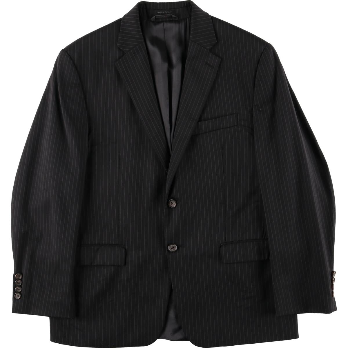 古着 ラルフローレン Ralph Lauren LAUREN ローレン ストライプ柄 ウールテーラードジャケット カナダ製 メンズM相当/eaa626198