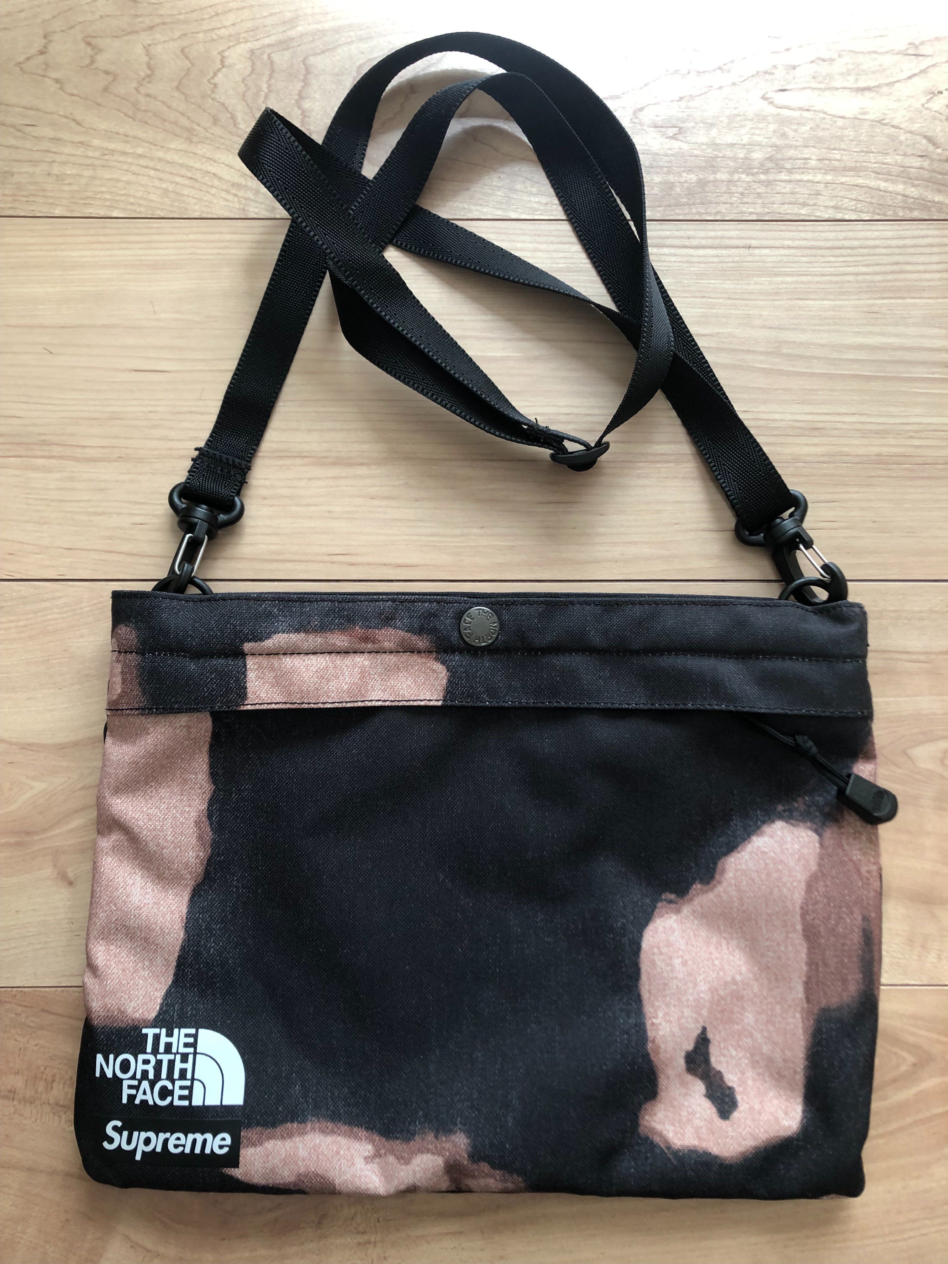 Supreme x The North Face Bleached Denim Print Shoulder Bag "Black"