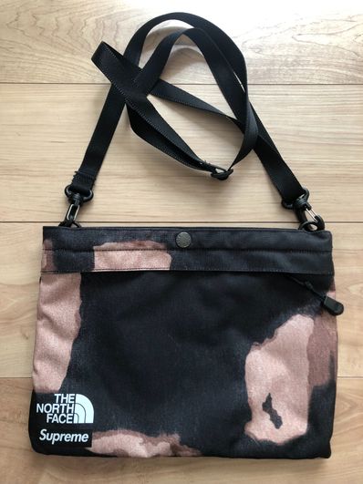Supreme x The North Face Bleached Denim Print Shoulder Bag "Black"