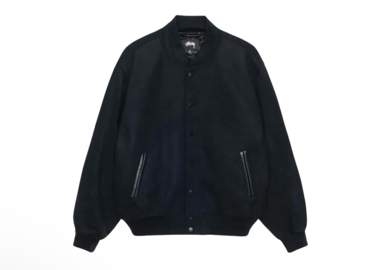 Stussy Sport Melton Varsity Jacket "Black"