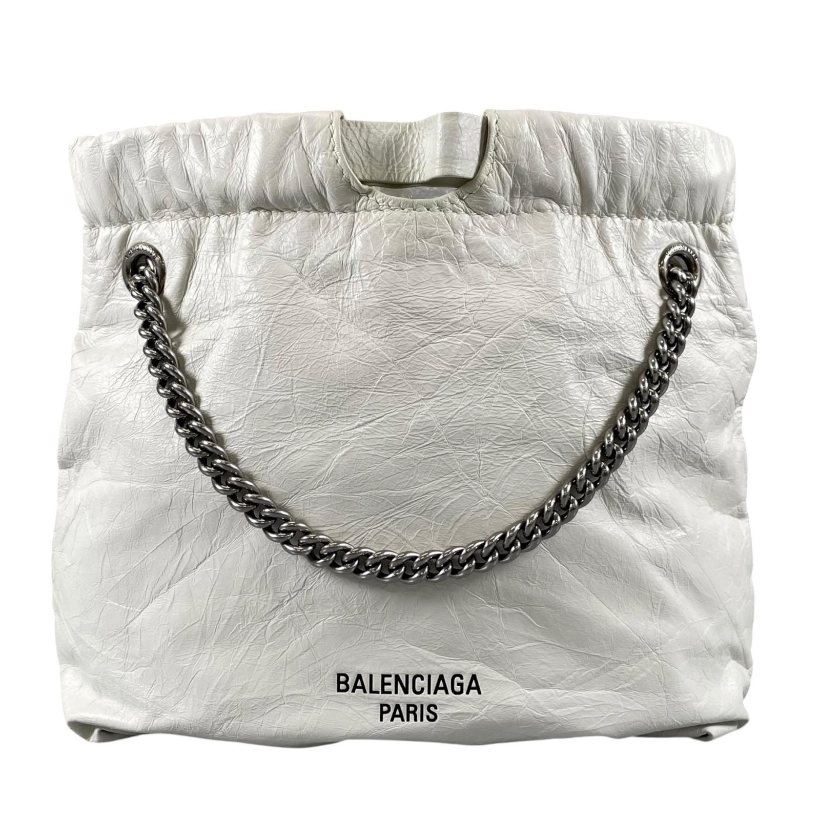 BALENCIAGA バレンシアガ クラッシュ XS 781796 ハンドバッグ エナメル ホワイト レディース【中古】
