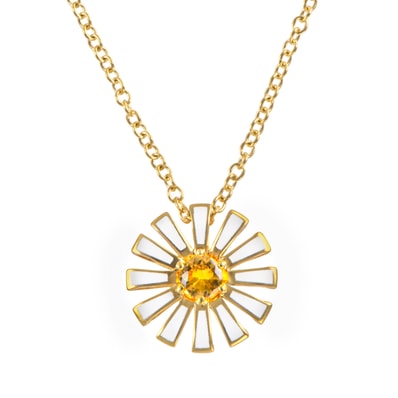 Damiani ダミアーニ マルゲリータ ネックレス ペンダント K18YG シトリン ゴールド ホワイト【中古】