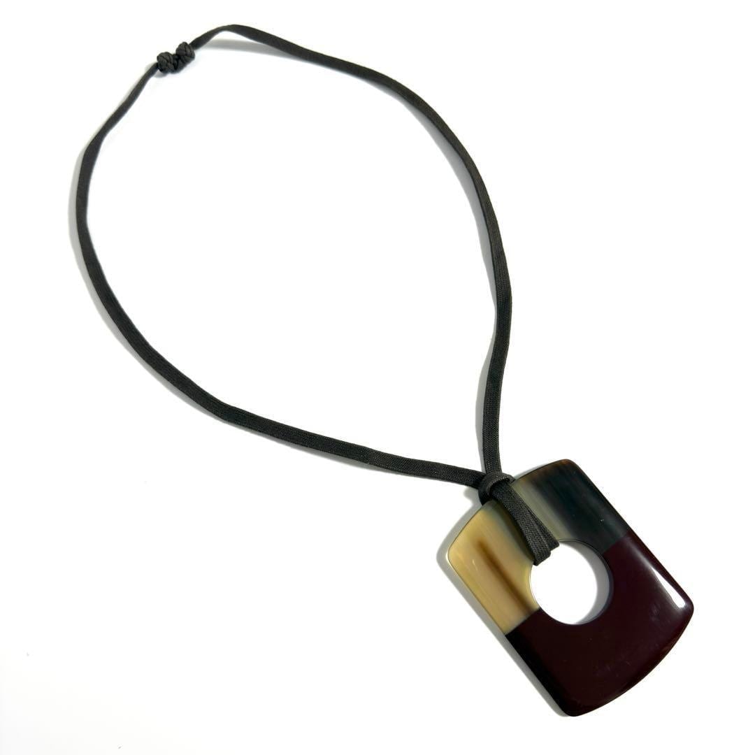 【美品】エルメス レディース ダルバ ペンダント ネックレス バッファローホーン