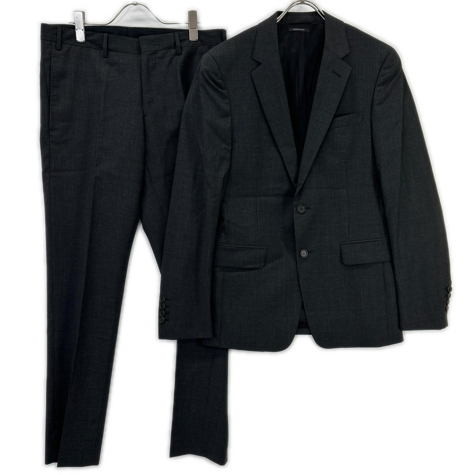 プラダ 32 035604 ダークグレー 2Bテーラードジャケット ストレートパンツ 46R 股下78cm