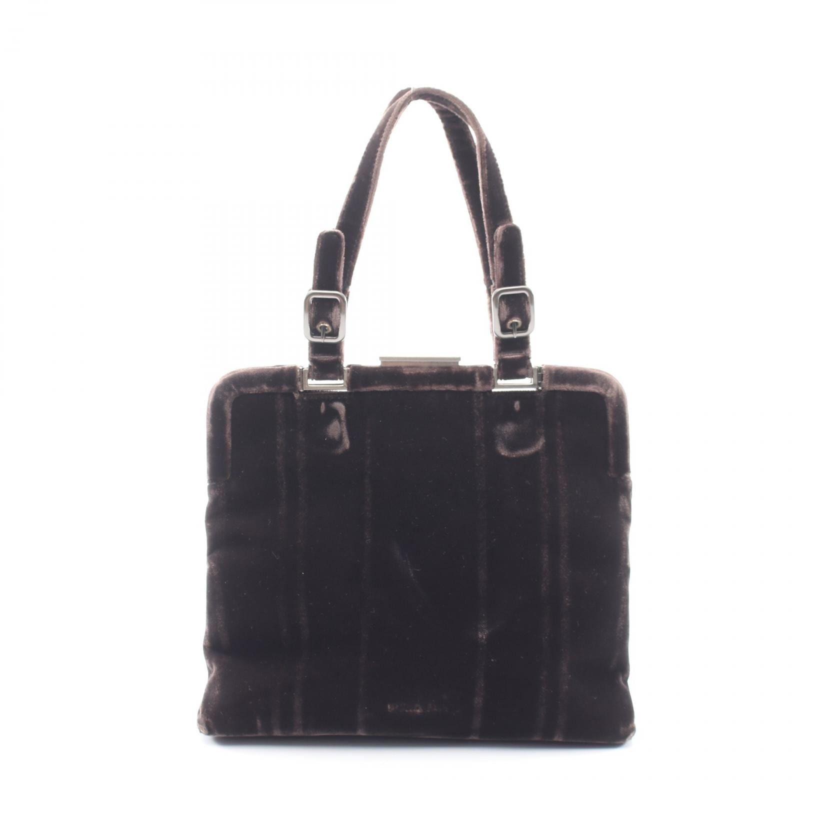 プラダ PRADA VELLUTO FIBBIE ハンドバッグ バッグ ファブリック レディース ブラウン系 B7645 【中古】