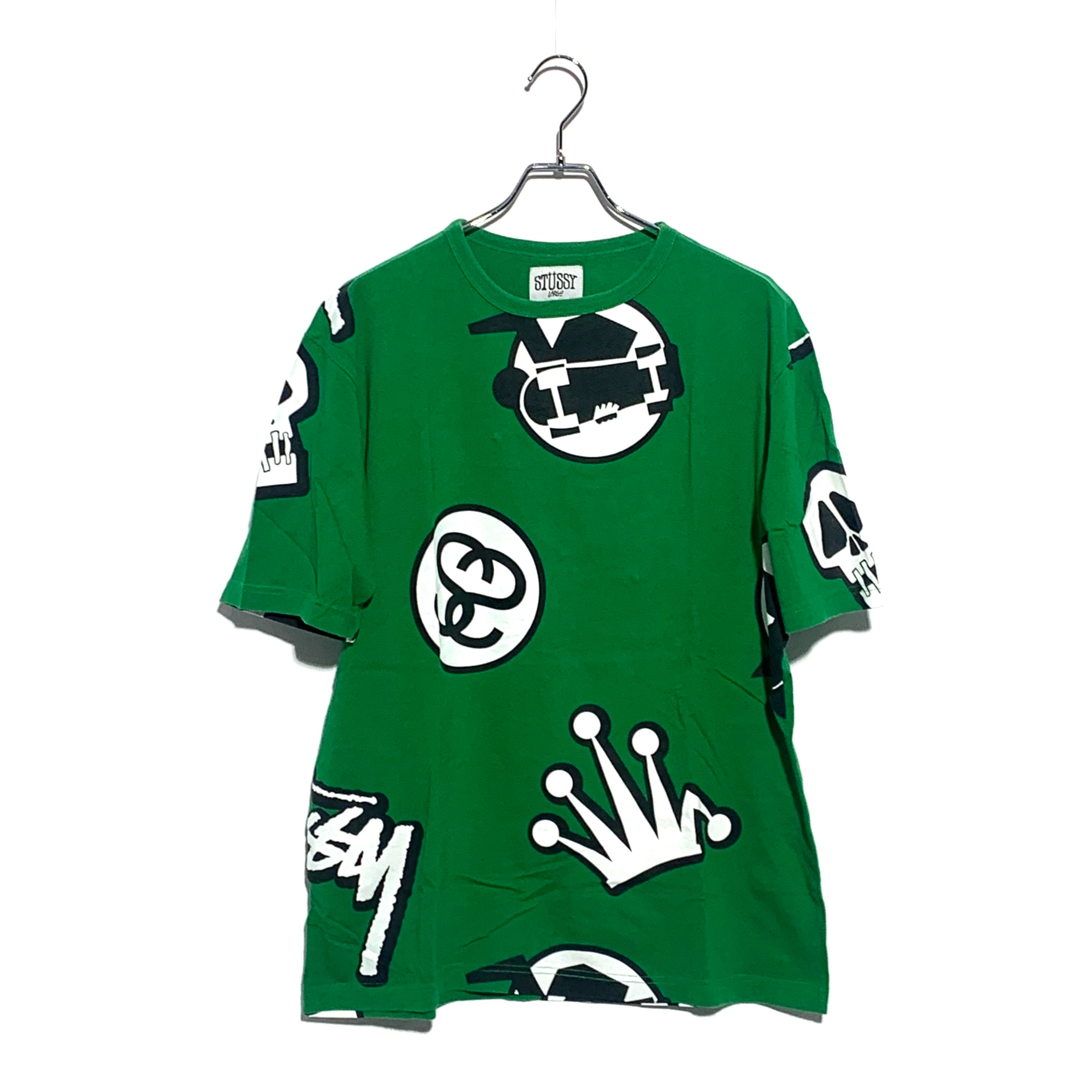 STUSSY mulch graphic tee green