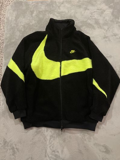 Nike Big Swoosh Reversible Boa Jacket"Black Neon"