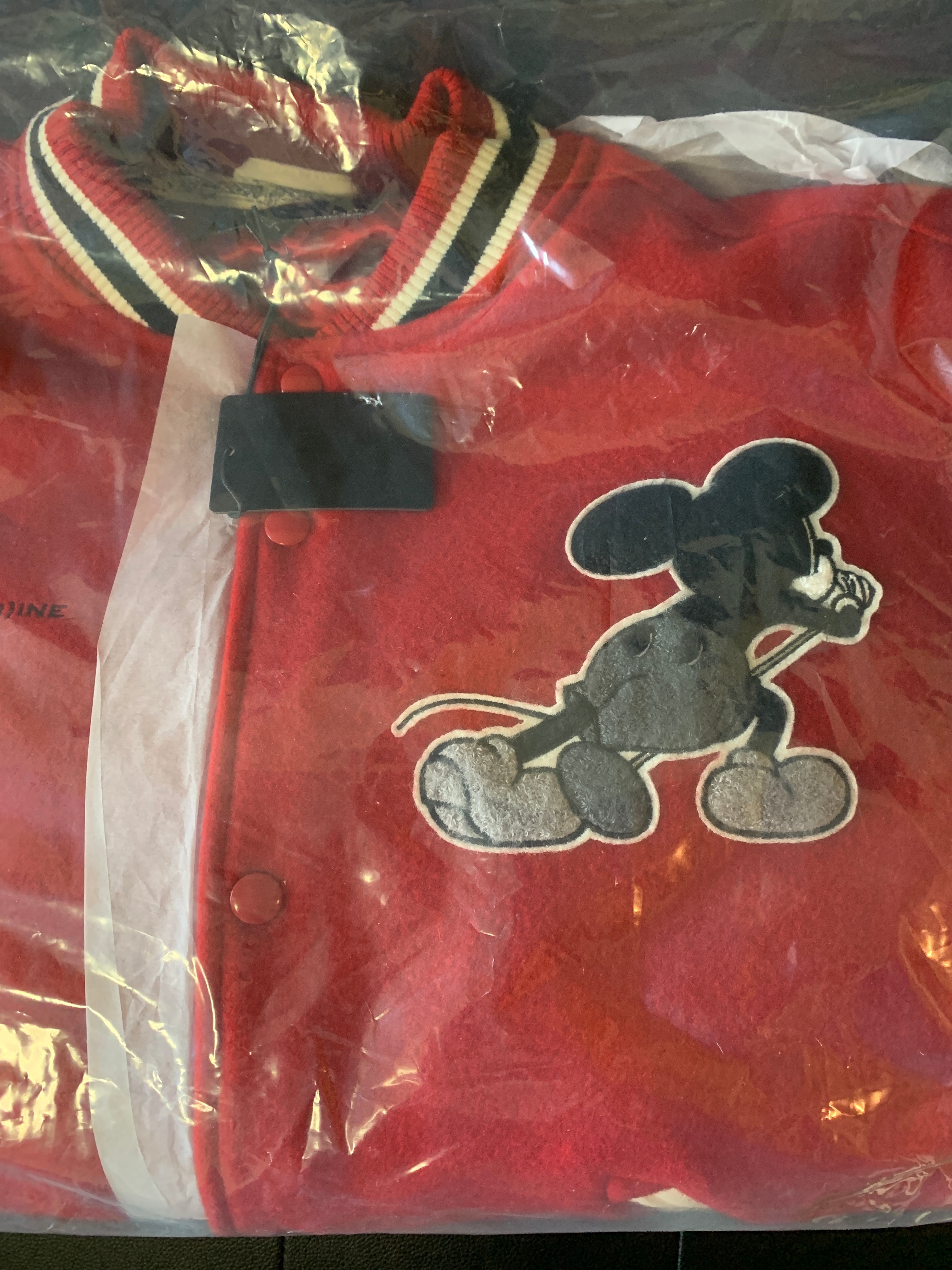 シュプリーム x ナンバーナイン x ミッキーマウス バーシティ ジャケット "レッド"