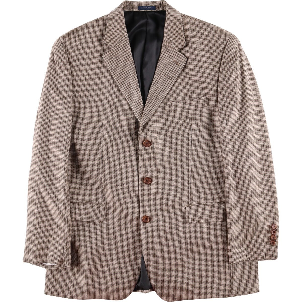 古着 ラルフローレン Ralph Lauren 千鳥格子柄 シルクテーラードジャケット メンズL相当/eaa579703