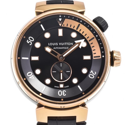 値下 ルイ・ヴィトン LOUIS VUITTON QA123 タンブール ストリートダイバー 自動巻き メンズ 内箱付き M#145574