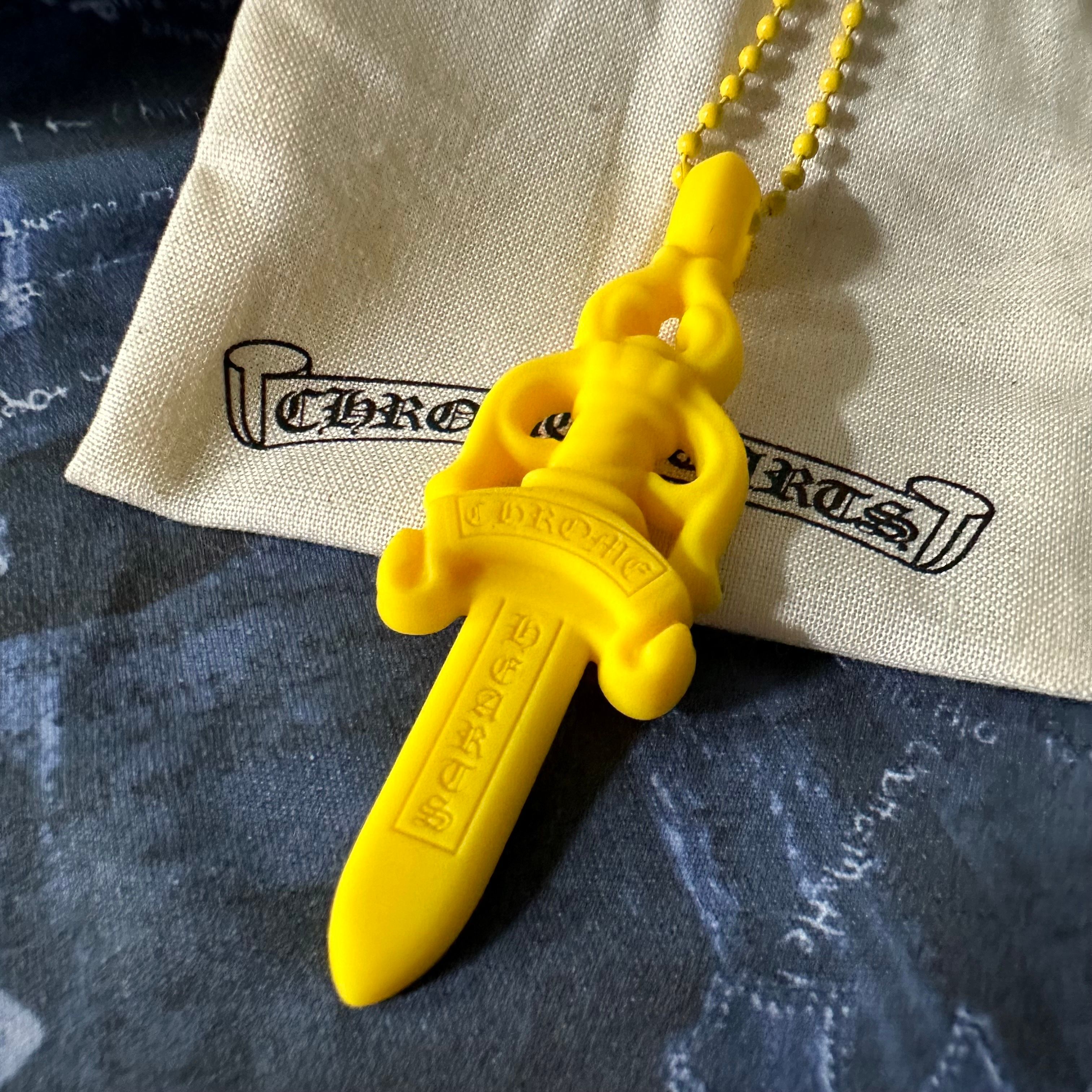 Chrome Hearts Rubber Large Dagger Silicon Necklace "Yellow"