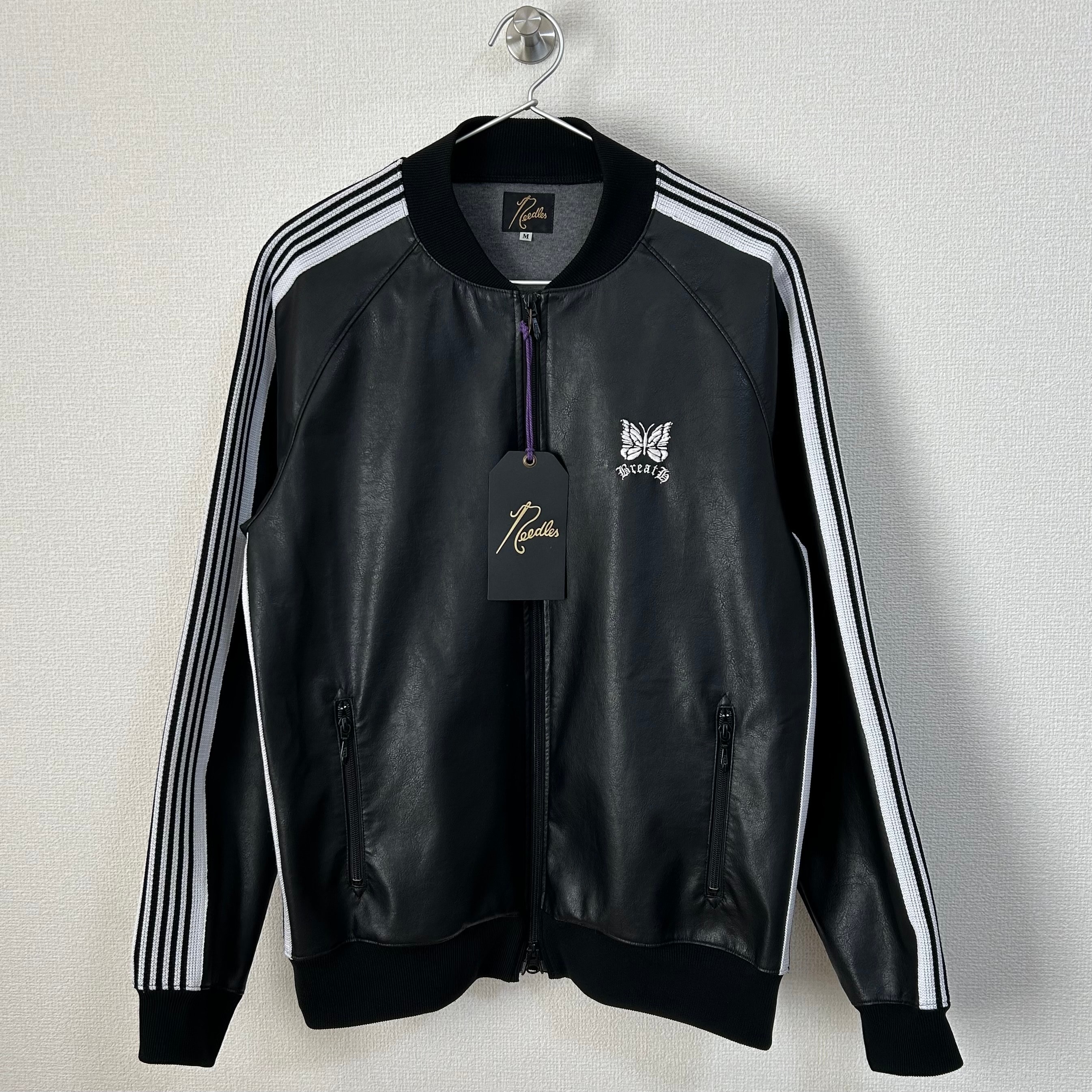 needles breath 別注 トラックジャケット ブラック レザー ブレス