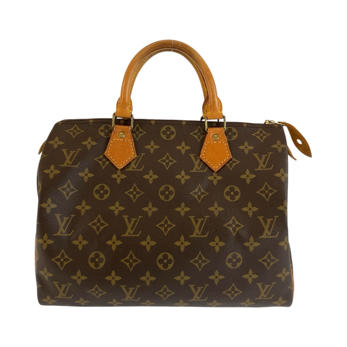 LOUIS VUITTON ルイヴィトン モノグラム スピーディ30 ブラウン ゴールド金具 PVC レザー/ ハンドバッグ ミニボストン 600848 【中古】