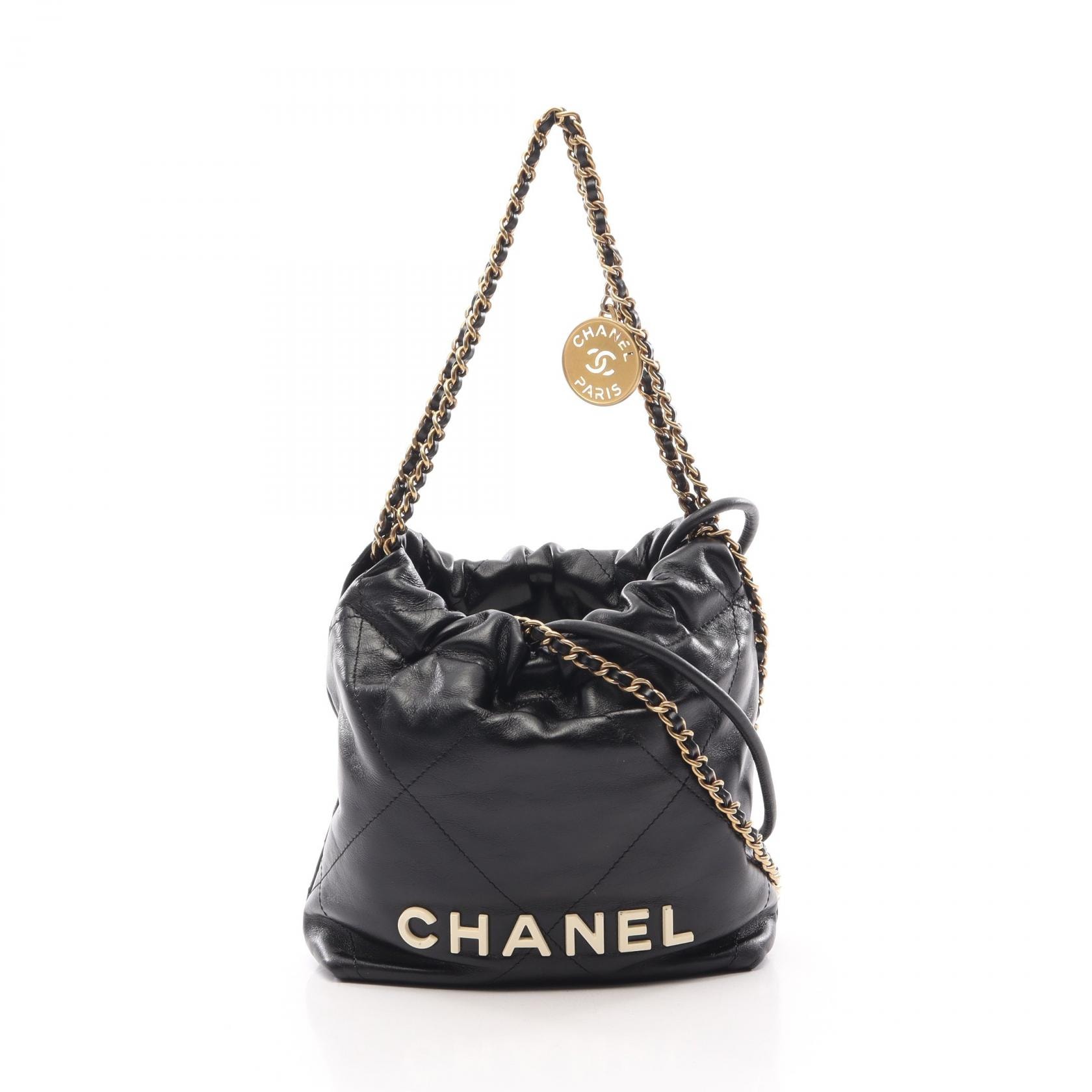 シャネル CHANEL CHANEL 22 ミニ 2WAY ショルダーバッグ バッグ ラムスキン(羊革) レディース ブラック系 AS3980 【中古】