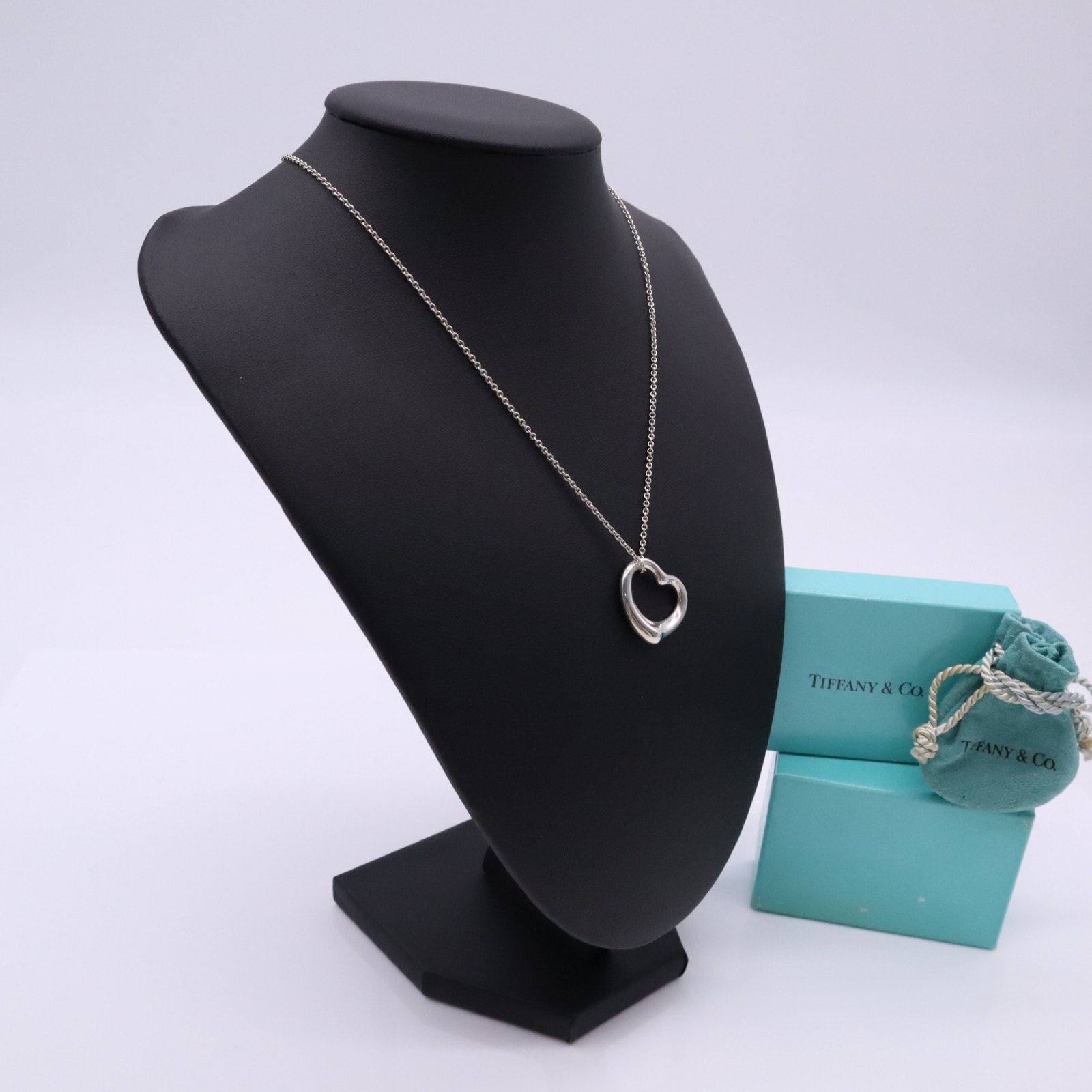 美品 TIFFANY&Co. ティファニー エルサ ペレッティ オープンハート ネックレス シルバー 箱 保存袋付 SV925 60020474 ネックレス シルバー シルバー レディース