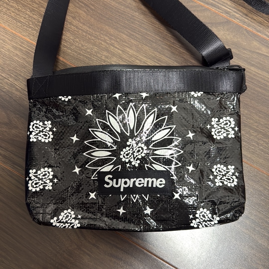 Supreme Bandana Tarp Side Bag "Black"