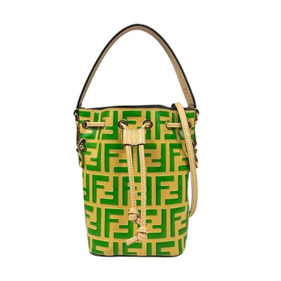 フェンディ ミニモントレゾール ショルダーバッグ レザー 8BS010 ベージュ レディース FENDI 中古