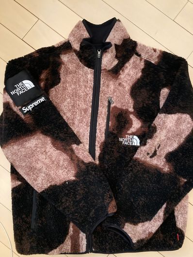 Supreme x The North Face Bleached Denim Print Fleece Jacket "Black"