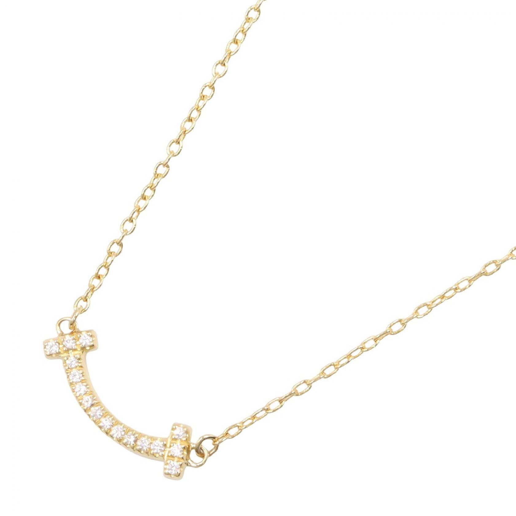 ティファニー TIFFANY&CO Tスマイル ミニ ダイヤ ネックレス ネックレス ジュエリー K18(イエローゴールド) ダイヤモンド レディース ゴールド系 / クリア系 62617683 【中古】