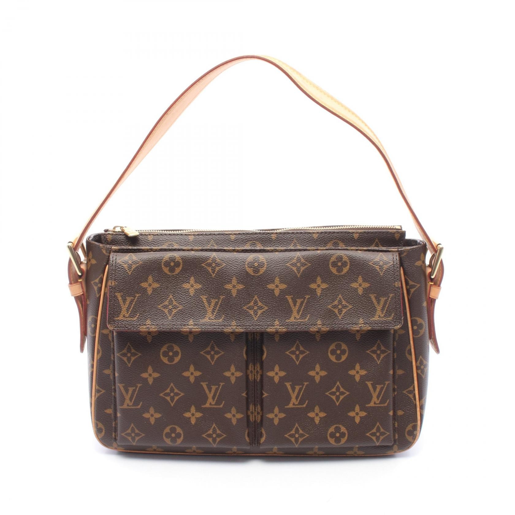 ルイ・ヴィトン LOUIS VUITTON ヴィバシテGM ショルダーバッグ バッグ PVCコーティングキャンバス レザー モノグラム レディース ブラウン系 M51163 【中古】