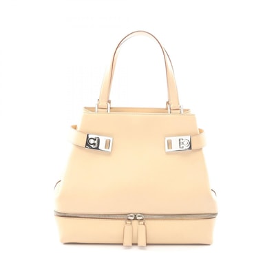 サルヴァトーレフェラガモ Salvatore Ferragamo ガンチーニ ハンドバッグ バッグ レザー レディース ベージュ系 AQ-21 1302 【中古】