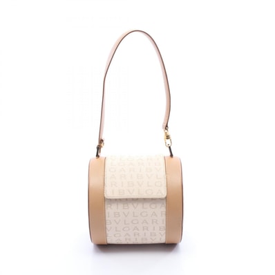 ブルガリ BVLGARI ビーゼロワン ロゴマニア ハンドバッグ バッグ キャンバス レザー レディース ベージュ系 【中古】