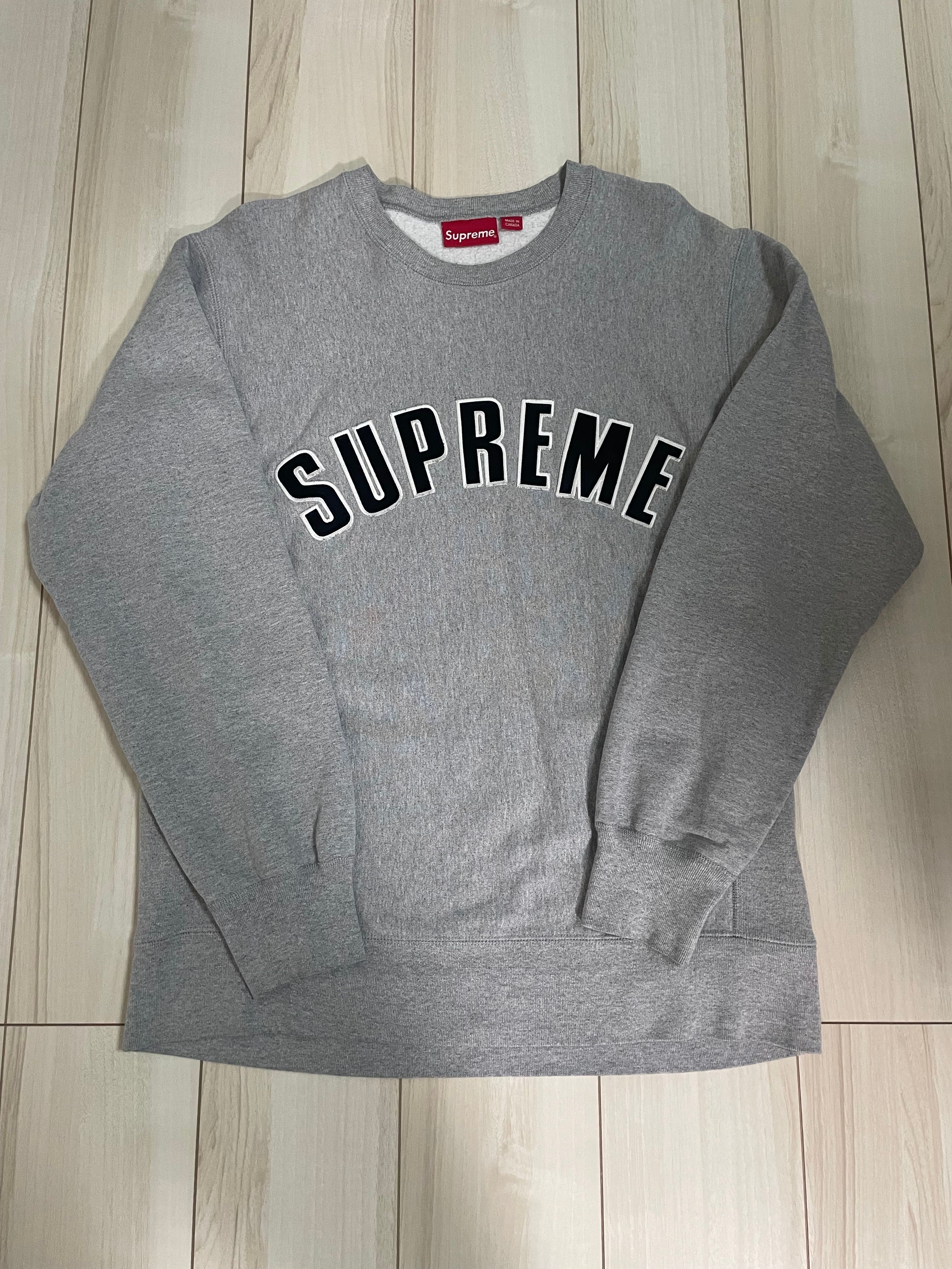 Supreme Arc Logo Crewneck "Heather Grey"