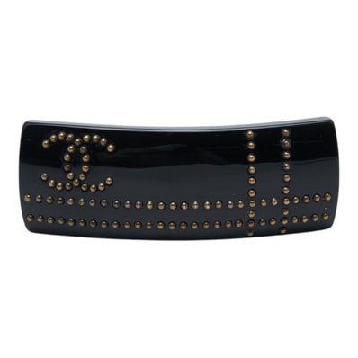 シャネル ココマーク スタッズ バレッタ ヘアアクセサリー 07A ブラック プラスチック レディース CHANEL 【中古】