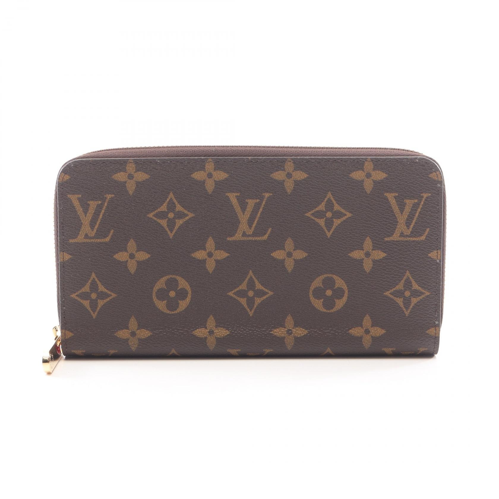 ルイ・ヴィトン LOUIS VUITTON ジッピーウォレット ラウンド長財布 財布 PVCコーティングキャンバス PVC モノグラム フューシャ レディース ブラウン系 / ピンク系 M41895 【中古】