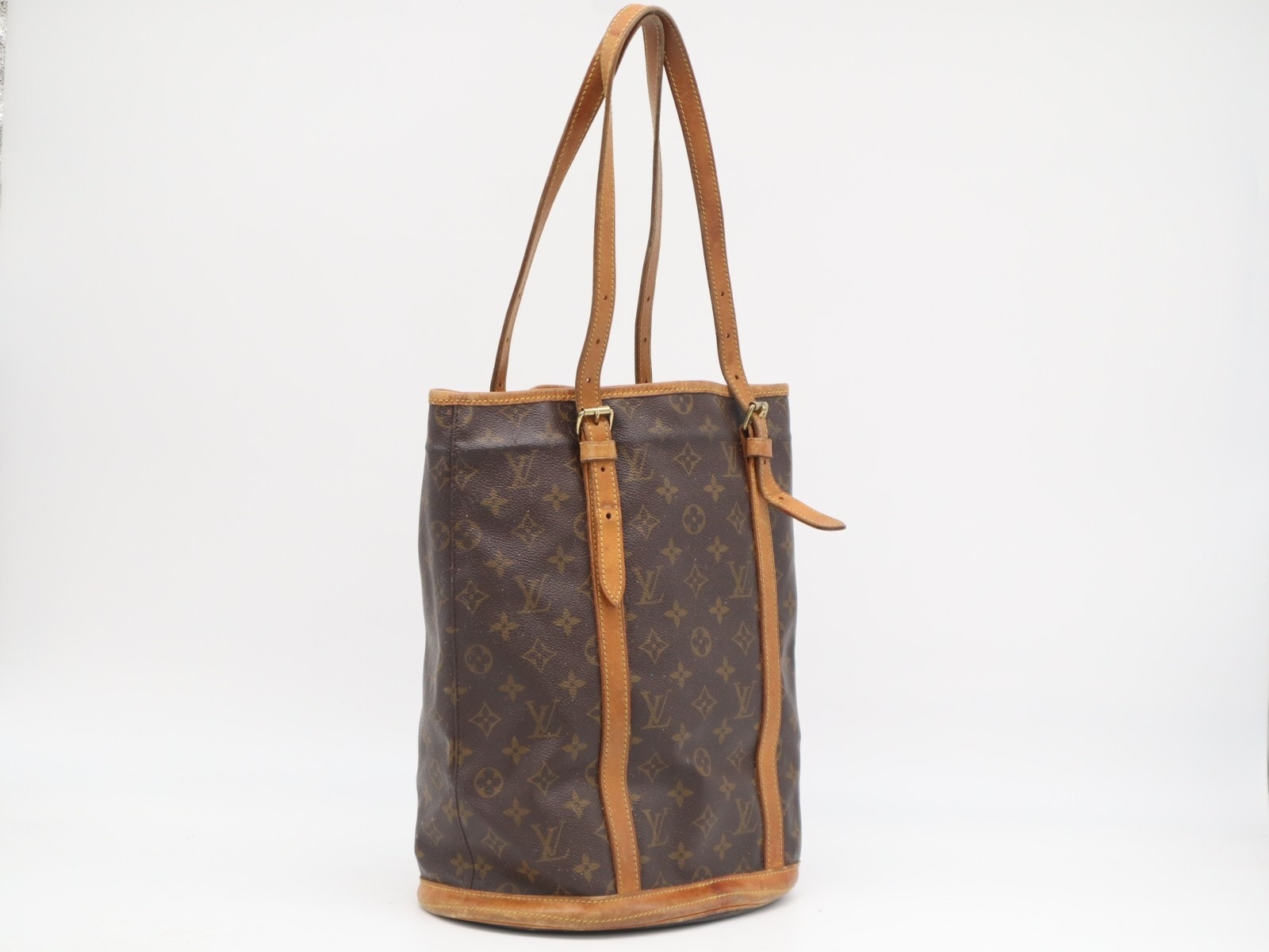 LOUIS VUITTON ルイ・ヴィトン モノグラム キャンバス バケットGM M42236 ハンドバッグ ブラウン コーティングキャンバス レザー レディース