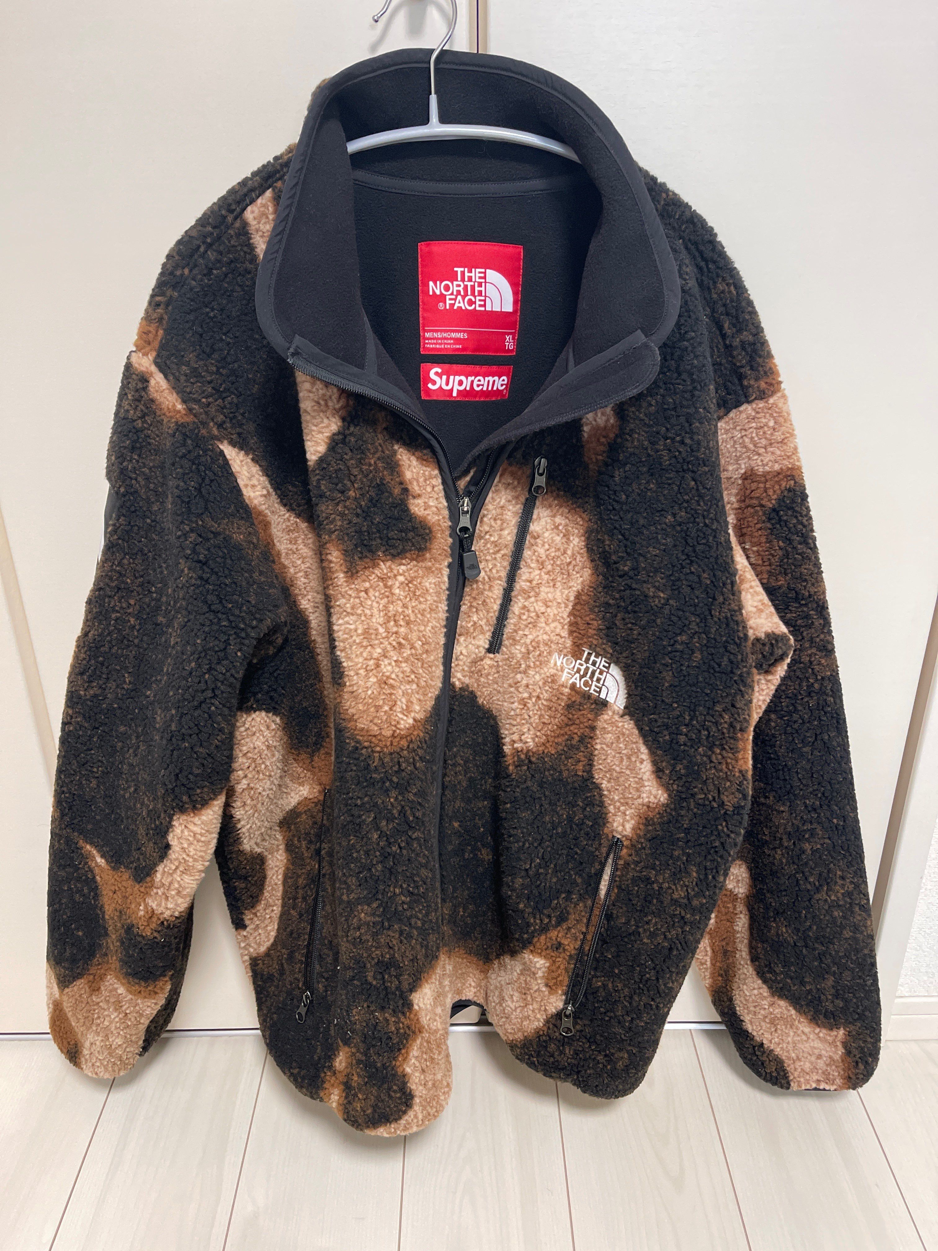 Supreme x The North Face Bleached Denim Print Fleece Jacket "Black"