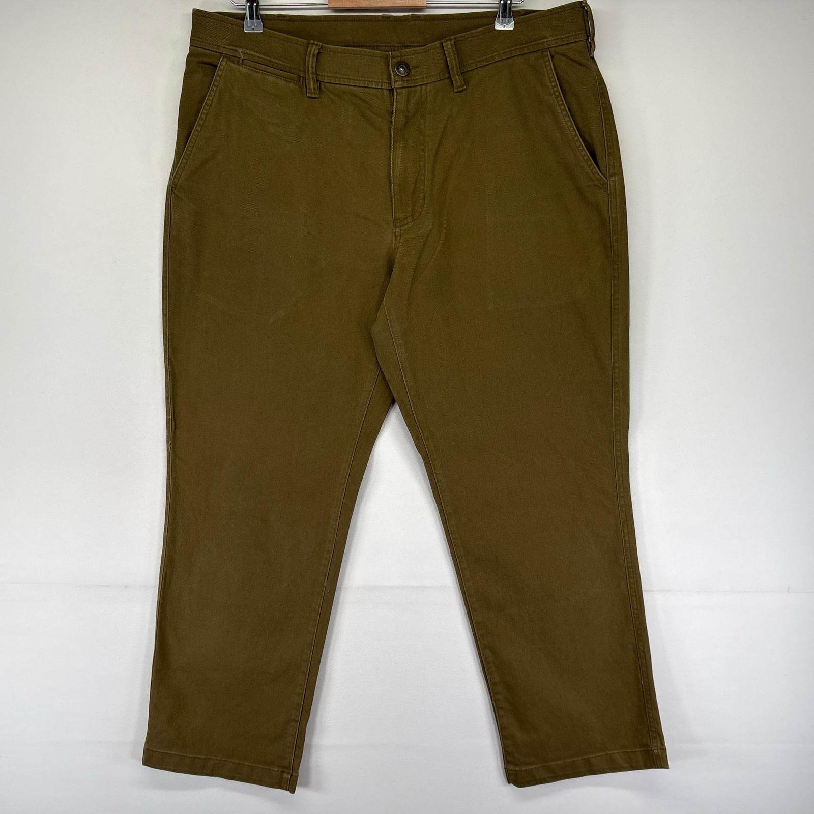 古着 エルエルビーン L.L.Bean パンツ ストレート ウエストアジャスター付 ワンポイントロゴ アウトドア w38 L29 カーキ系 メンズ