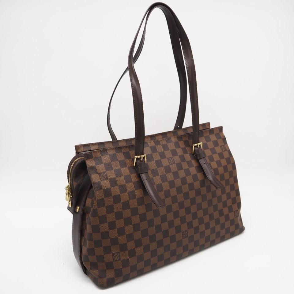 LOUIS VUITTON ルイ・ヴィトン ダミエ チェルシー N51119 ハンドバッグ ブラウン コーティングキャンバス レザー レディース