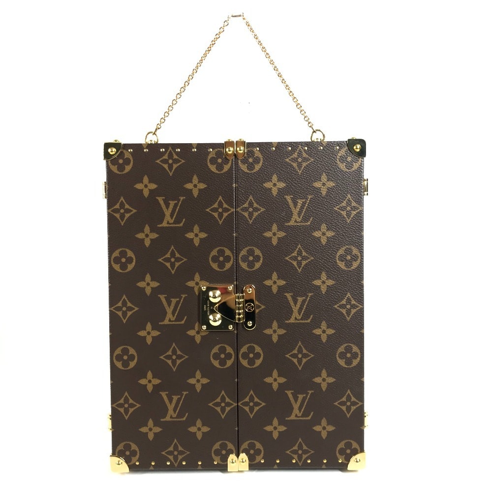 ルイヴィトン LOUIS VUITTON ホーム ミラー トランク GI0554 モノグラム インテリア 三面鏡 鏡 モノグラムキャンバス ブラウン 美品