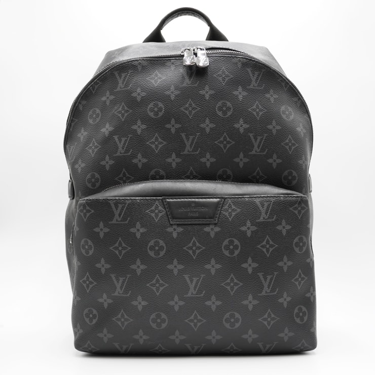 LOUIS VUITTON(ルイ・ヴィトン)モノグラム・エクリプス バックパック リュック ブラック PVC レザー シルバー金具 メンズ【中古】