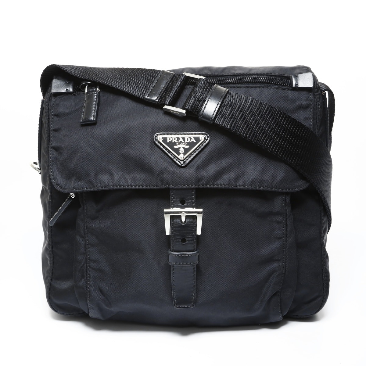 プラダ PRADA ナイロン トライアングルロゴ ショルダーバッグ【中古】