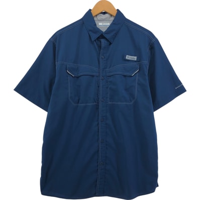 古着 コロンビア Columbia OMNI-SHIELD 半袖 フィッシングシャツ メンズM相当/eaa550546