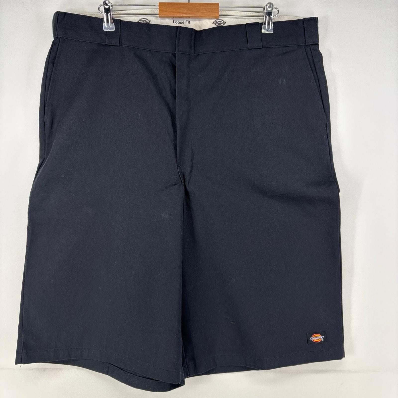 古着 ディッキーズ Dickies ショートパンツ チノパン ジップ 大きいサイズ ワーク ワンポイントロゴ ハーフパンツ w44 ブラック メンズ