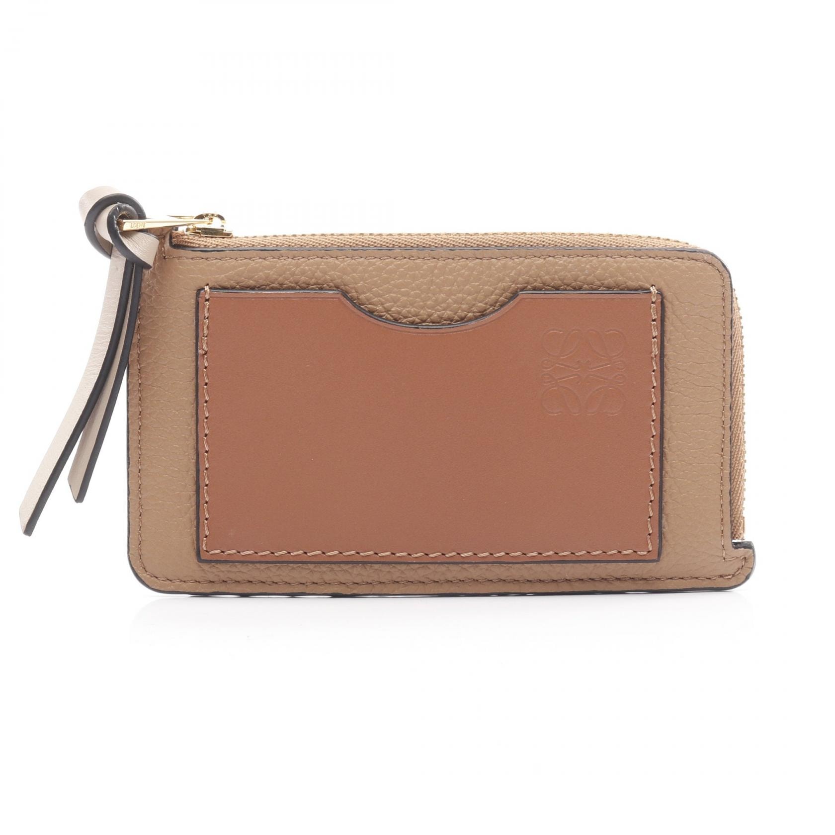 ロエベ LOEWE アナグラム コインカードホルダー コインケース 財布 レザー レディース ブラウン系 C660Z40X07 【中古】